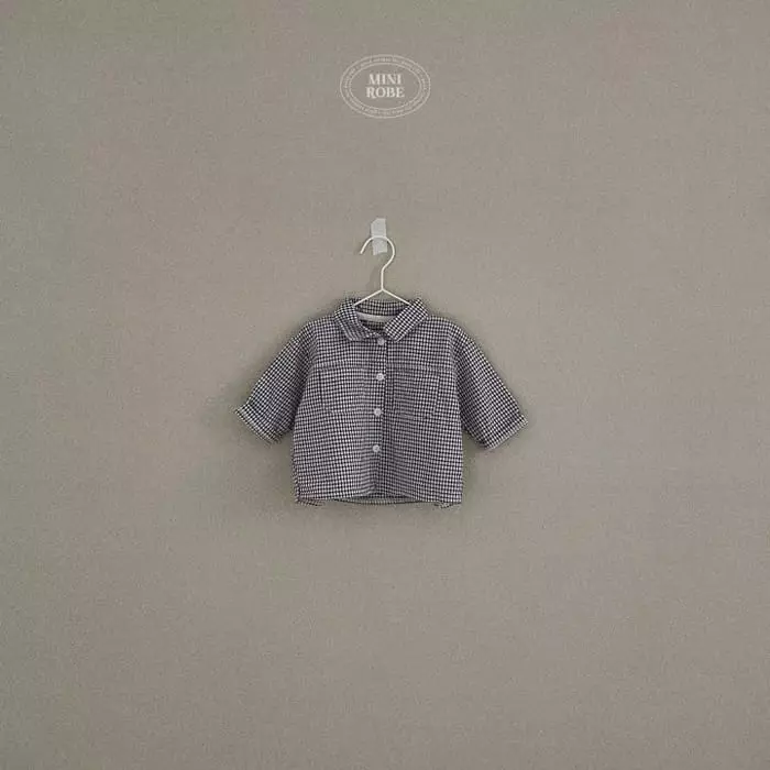 Mini Robe - Korean Baby Fashion - #babyoutfit - Mini Check Shirt - 6