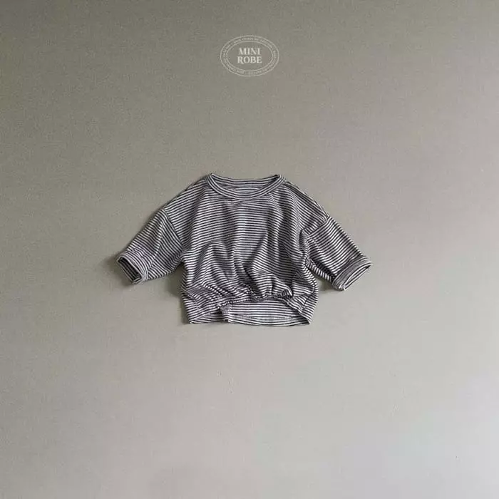 Mini Robe - Korean Baby Fashion - #babyoutfit - Pin Stripes Shirring Tee - 3