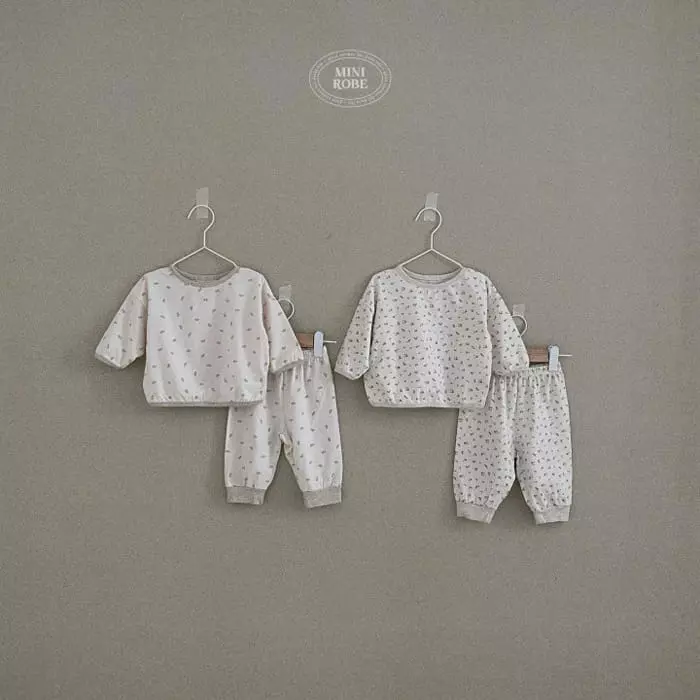 Mini Robe - Korean Baby Fashion - #babyoutfit - Star Night Top Bottom Set - 2