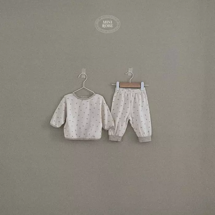 Mini Robe - Korean Baby Fashion - #babyoutfit - Star Night Top Bottom Set - 3