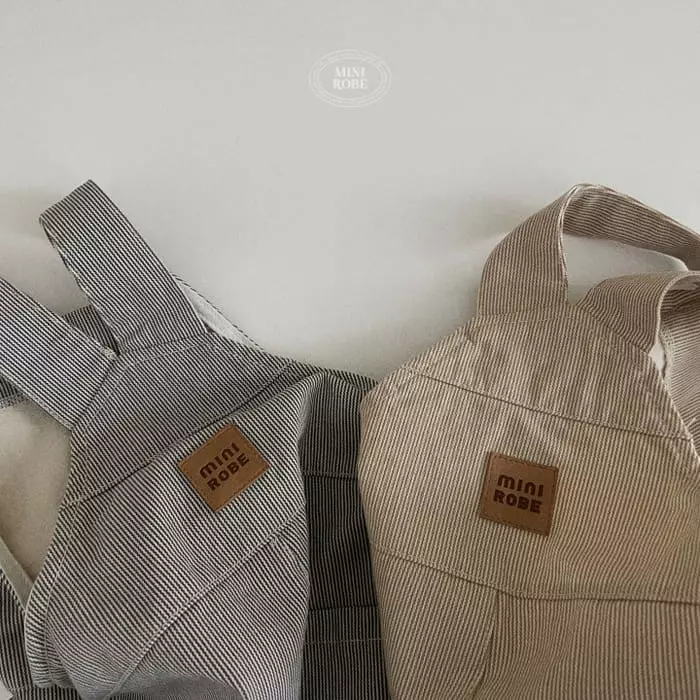 Mini Robe - Korean Baby Fashion - #babyoutfit - Stripes Overalls