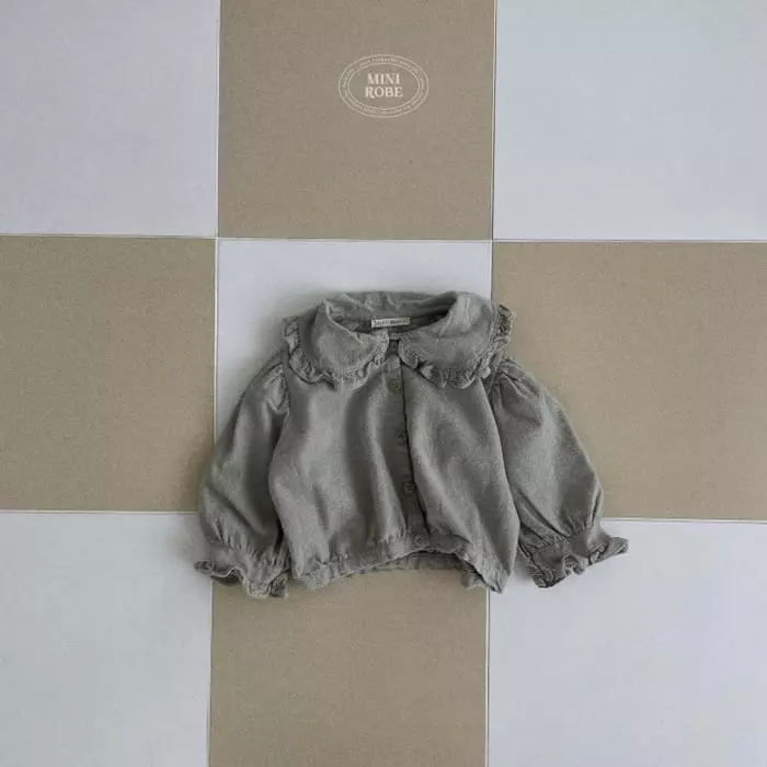 Mini Robe - Korean Baby Fashion - #babyoutfit - Peach Frill Blouse - 3