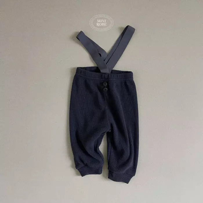 Mini Robe - Korean Baby Fashion - #babyoutfit - Dungarees Waffle Pants - 8