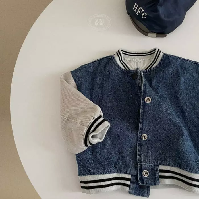 Mini Robe - Korean Baby Fashion - #babyoutfit - Denim Banding Jumper - 6