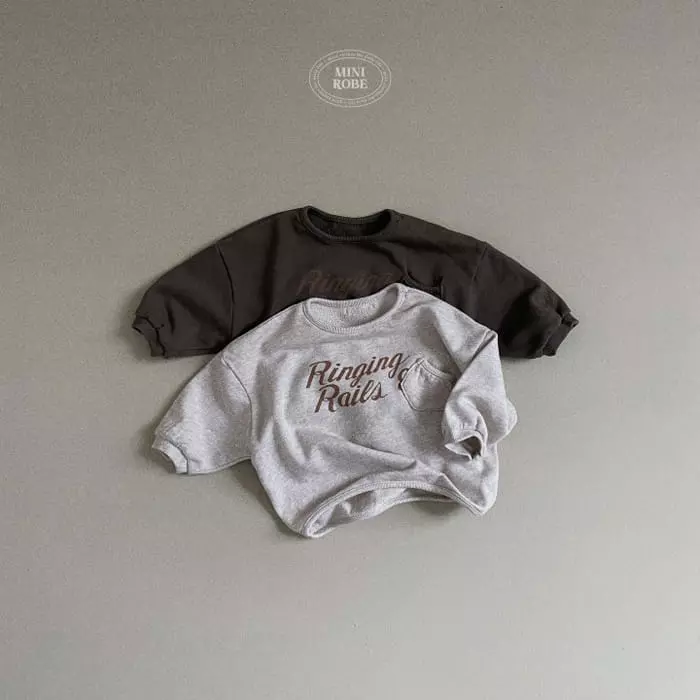 Mini Robe - Korean Baby Fashion - #babywear - Pocket Loose Sweatshirt - 2