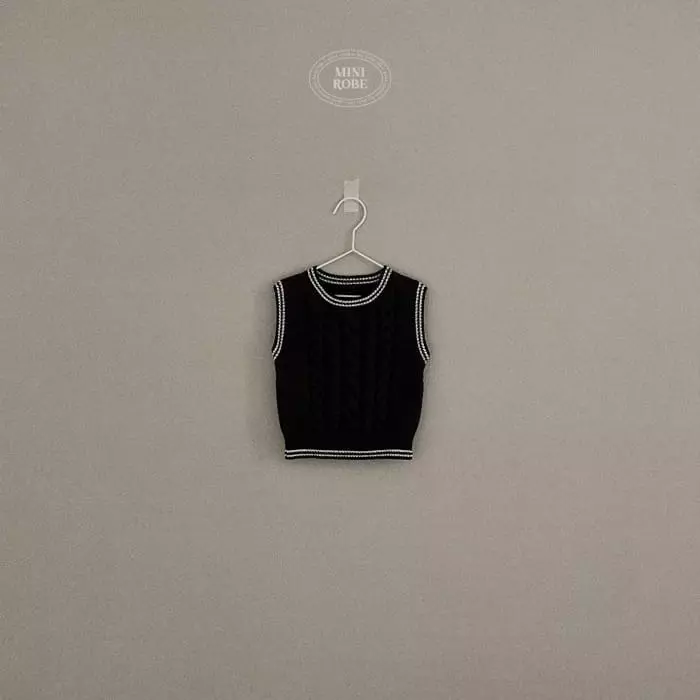 Mini Robe - Korean Baby Fashion - #babywear - Twist Knit Vest - 6