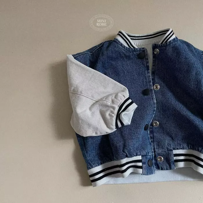 Mini Robe - Korean Baby Fashion - #babywear - Denim Banding Jumper - 7