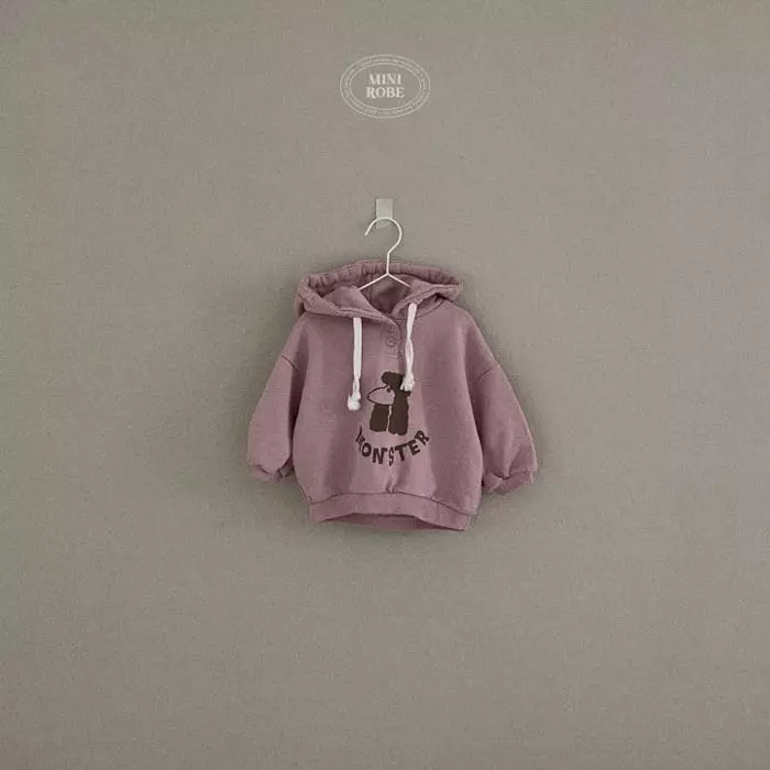Mini Robe - Korean Baby Fashion - #babywear - Monster Hoody Tee - 5