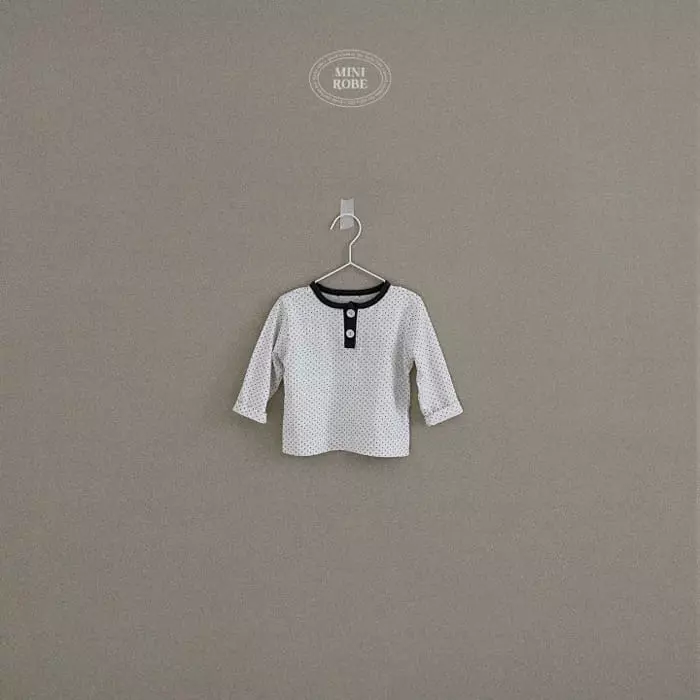 Mini Robe - Korean Baby Fashion - #onlinebabyboutique - Dot Button Tee - 5