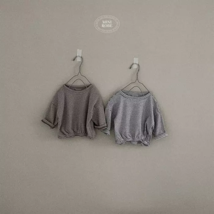 Mini Robe - Korean Baby Fashion - #onlinebabyboutique - Pin Stripes Shirring Tee - 6