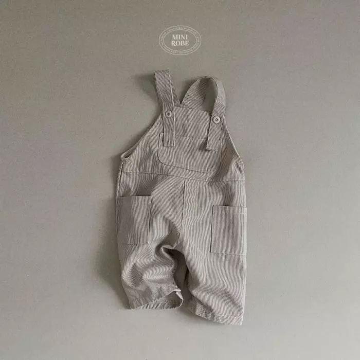 Mini Robe - Korean Baby Fashion - #babywear - Stripes Overalls - 4