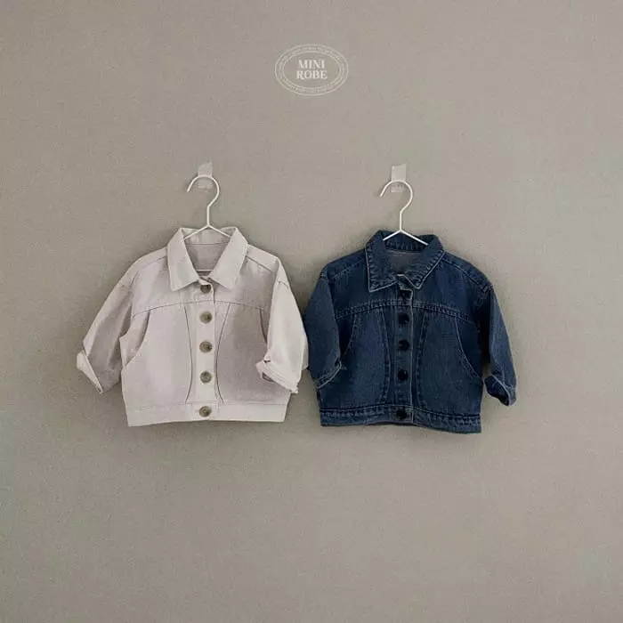 Mini Robe - Korean Baby Fashion - #onlinebabyboutique - Pocket Denim Jacket - 5
