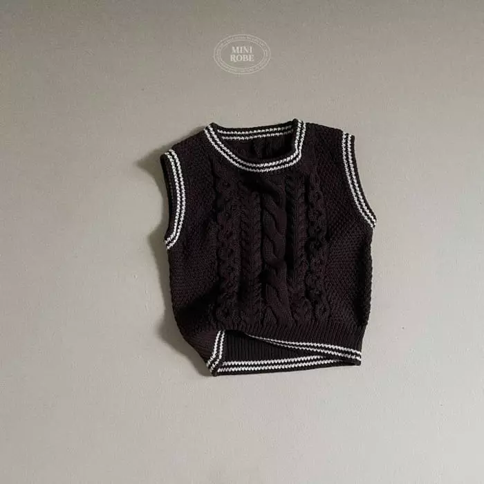 Mini Robe - Korean Baby Fashion - #onlinebabyboutique - Twist Knit Vest - 7
