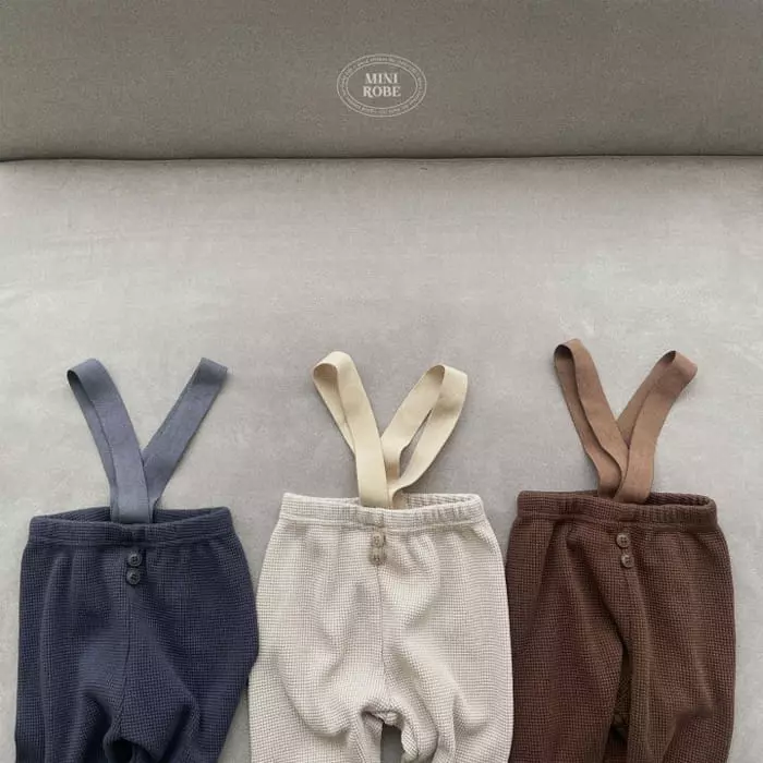 Mini Robe - Korean Baby Fashion - #onlinebabyboutique - Dungarees Waffle Pants - 11