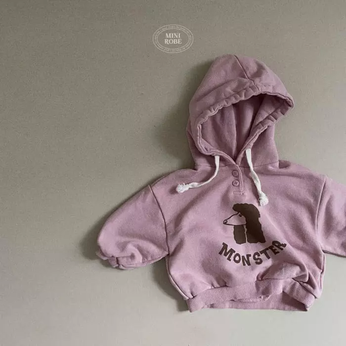 Mini Robe - Korean Baby Fashion - #onlinebabyboutique - Monster Hoody Tee - 6