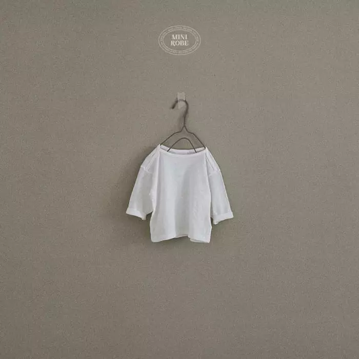 Mini Robe - Korean Baby Fashion - #onlinebabyshop - Peach Piping Tee