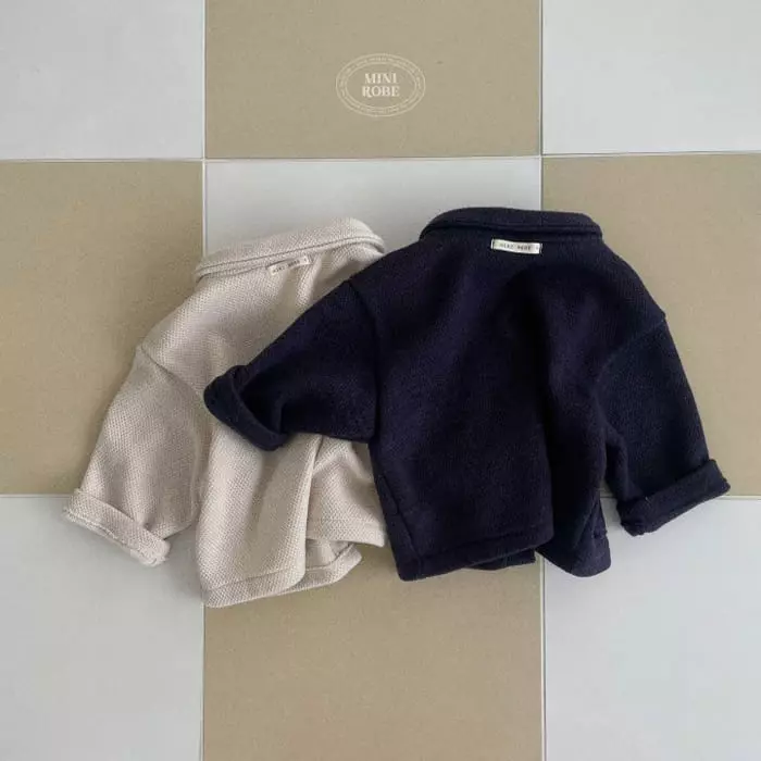 Mini Robe - Korean Baby Fashion - #onlinebabyshop - Collar Knit Cardigan - 11
