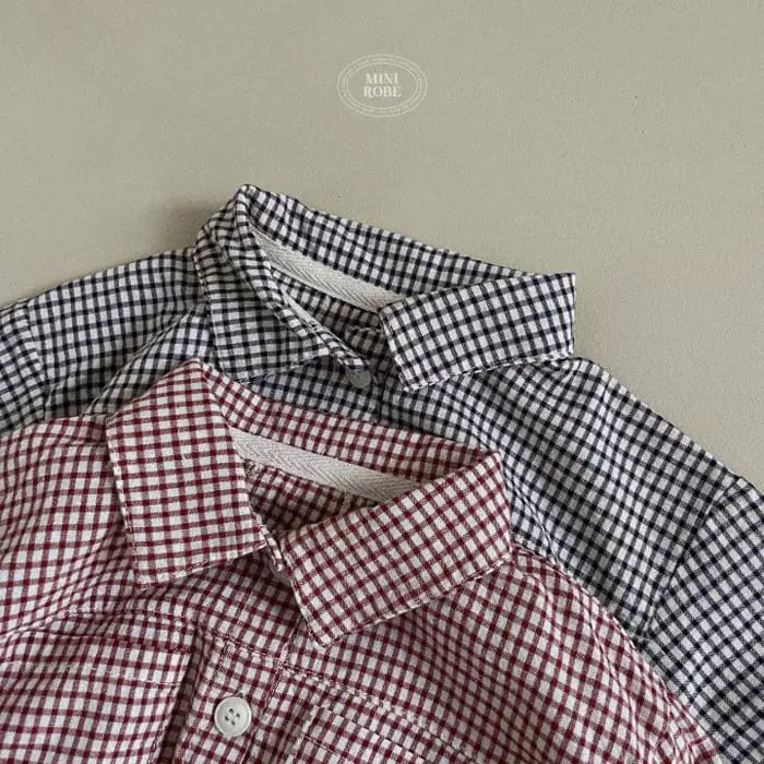 Mini Robe - Korean Baby Fashion - #onlinebabyshop - Mini Check Shirt - 9