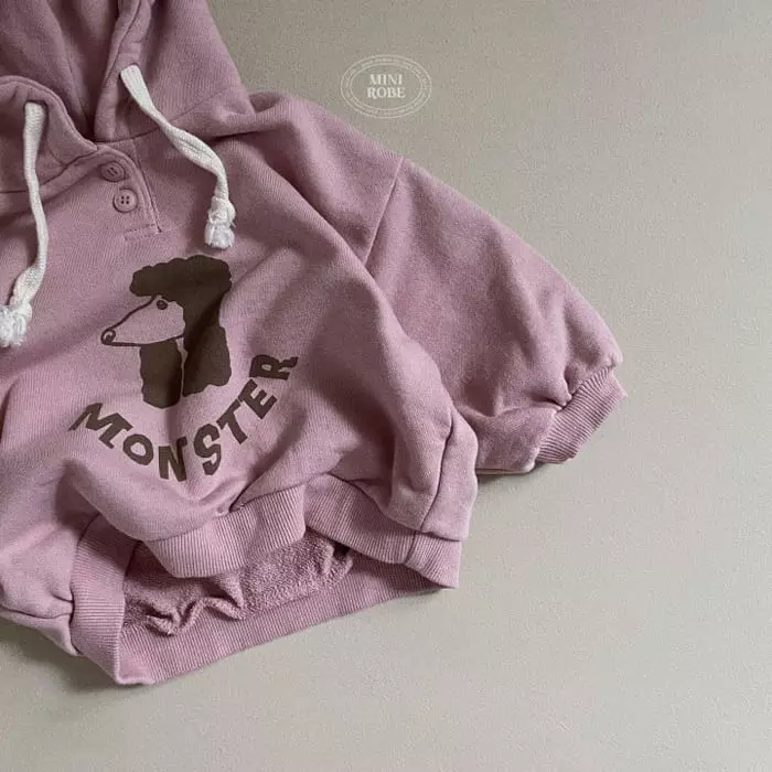 Mini Robe - Korean Baby Fashion - #onlinebabyshop - Monster Hoody Tee - 7