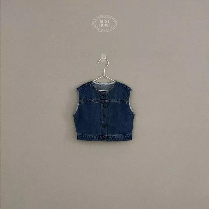 Mini Robe - Korean Baby Fashion - #smilingbaby - Bijo Denim Vest - 6