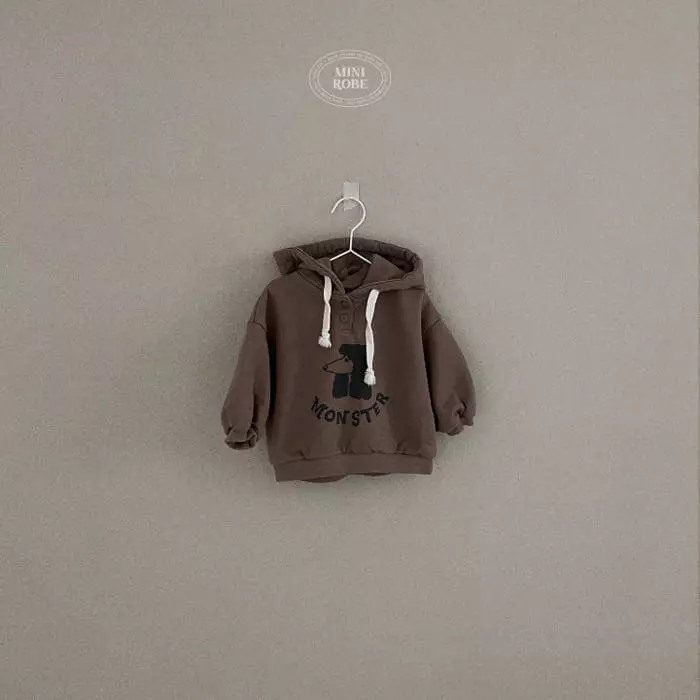 Mini Robe - Korean Baby Fashion - #smilingbaby - Monster Hoody Tee - 8