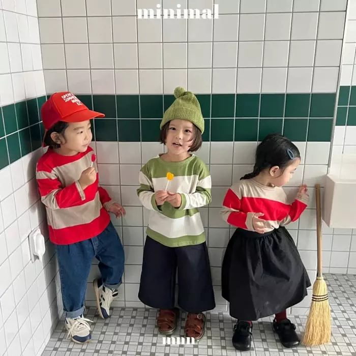 Minimal - Korean Children Fashion - #discoveringself - Patch Stripes Tee - 5