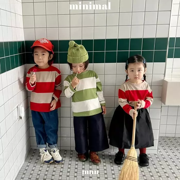 Minimal - Korean Children Fashion - #fashionkids - Patch Stripes Tee - 6
