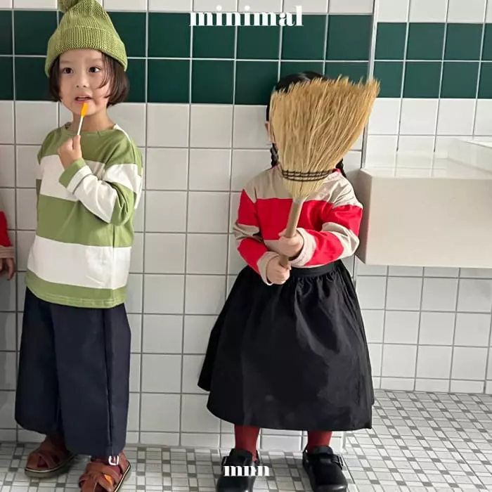 Minimal - Korean Children Fashion - #kidsshorts - Patch Stripes Tee - 7