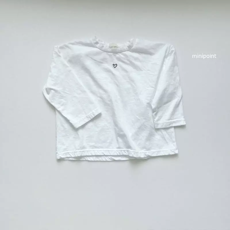 Minipoint - Korean Children Fashion - #childrensboutique - Heart Embroidery Tee - 5