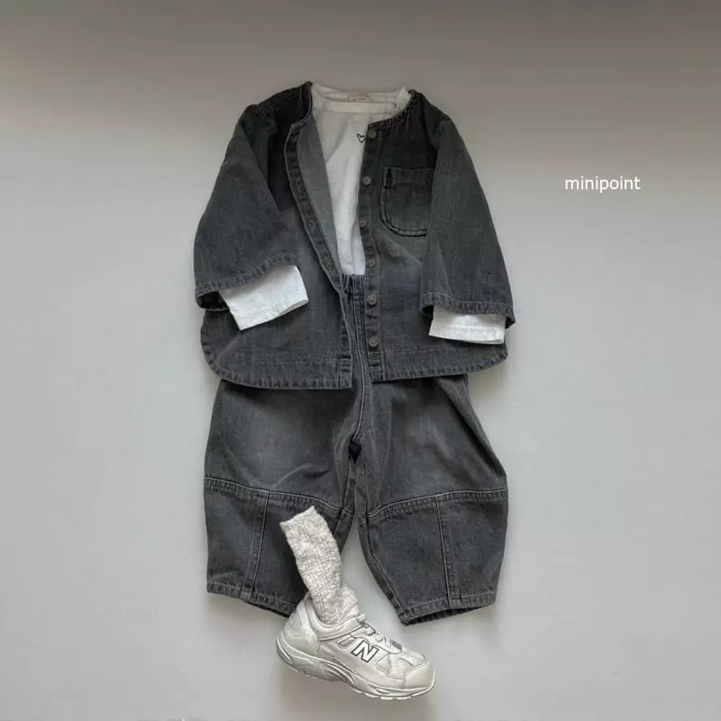 Minipoint - Korean Children Fashion - #kidsstore - Denim Jumper - 2