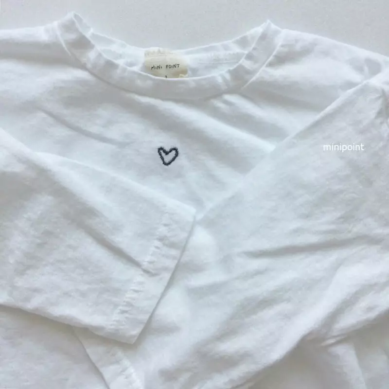 Minipoint - Korean Children Fashion - #prettylittlegirls - Heart Embroidery Tee - 2