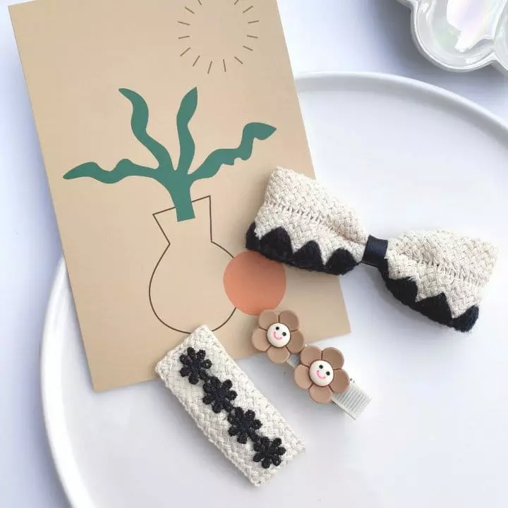 Mins - Korean Children Fashion - #minifashionista - Kniting Hairpin Set - 3