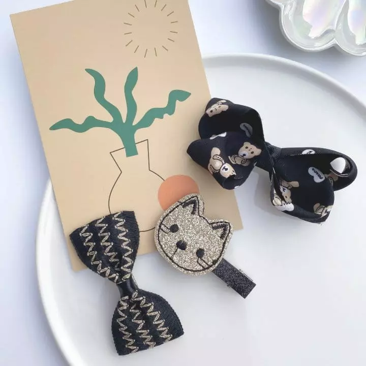Mins - Korean Children Fashion - #minifashionista - Kniting Hairpin Set - 4
