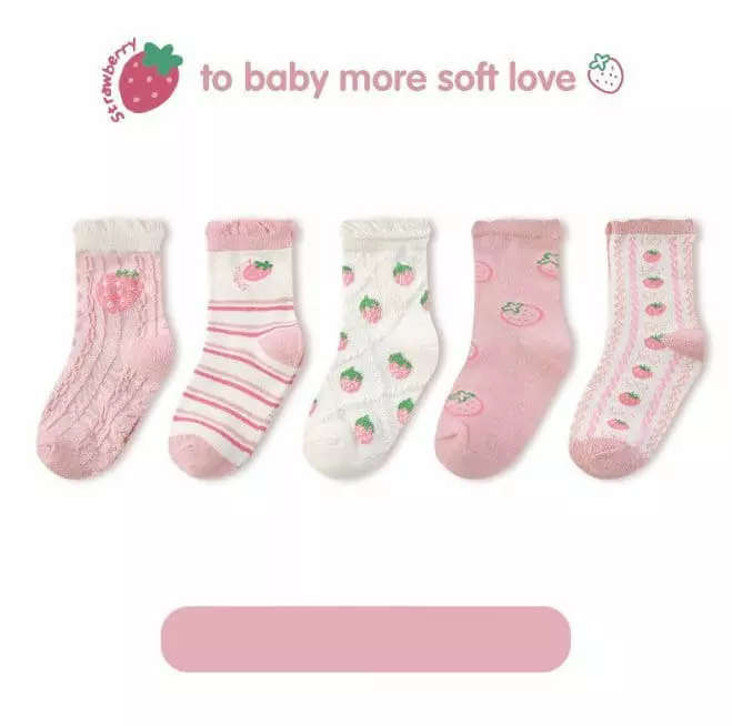 Miso - Korean Children Fashion - #Kfashion4kids - Strewberry Socks Set