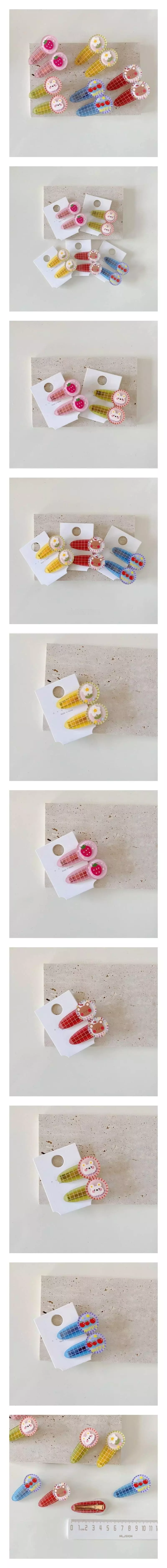 Miso - Korean Children Fashion - #childrensboutique - Circle Check Hairpin