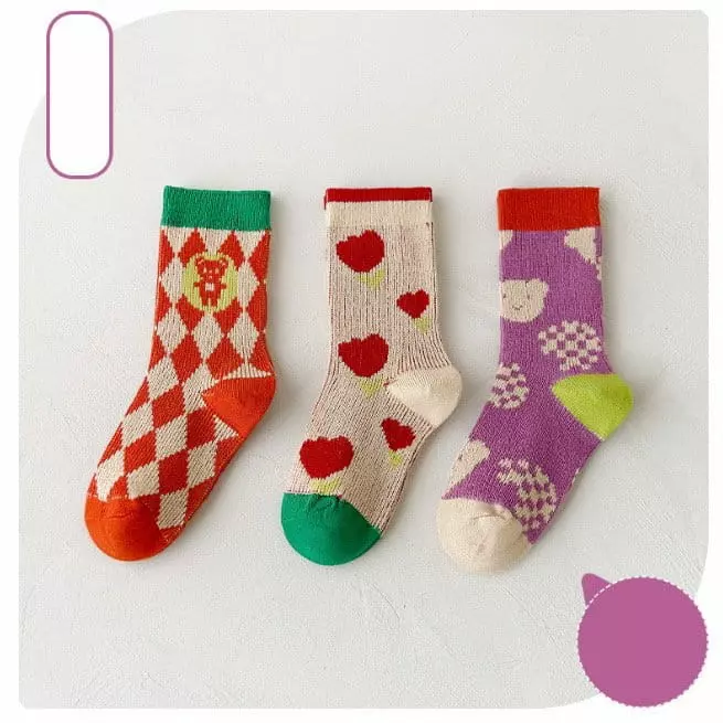 Miso - Korean Children Fashion - #kidsshorts - Smile Bear Socks Set - 3