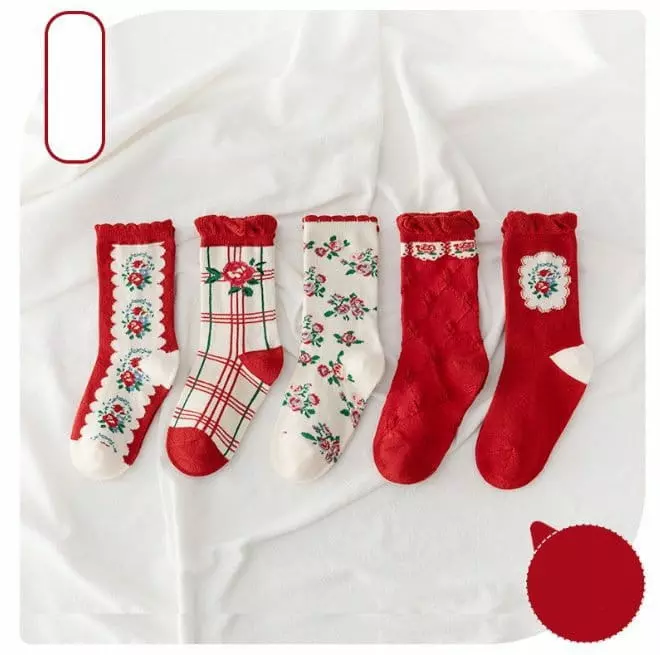 Miso - Korean Children Fashion - #kidsshorts - Red Green Socks Set - 3