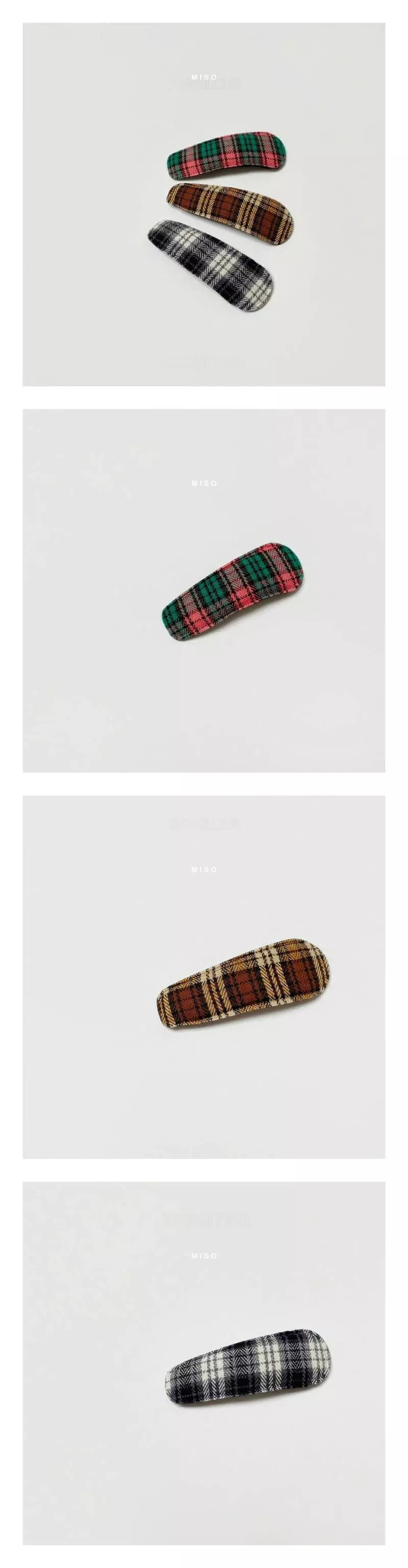 Miso - Korean Children Fashion - #kidsshorts - Jenny Check Hairpin Set