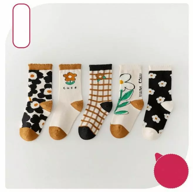 Miso - Korean Children Fashion - #kidsstore - Pin Brown Socks - 3