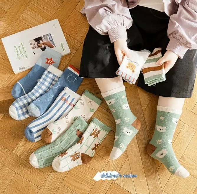 Miso - Korean Children Fashion - #kidsstore - Chopa Bear Socks Set - 2