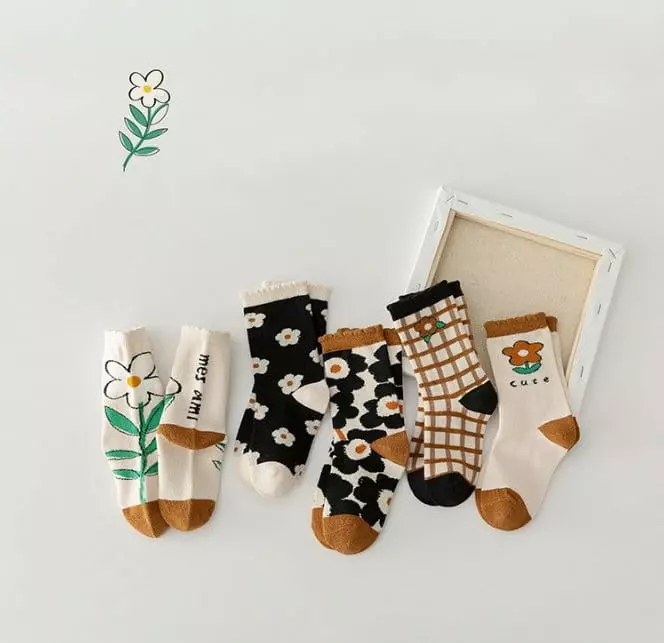 Miso - Korean Children Fashion - #kidsstore - Pin Brown Socks - 4
