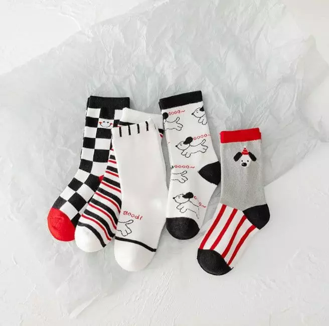 Miso - Korean Children Fashion - #Kfashion4kids - Blue Black Sock Set - 4
