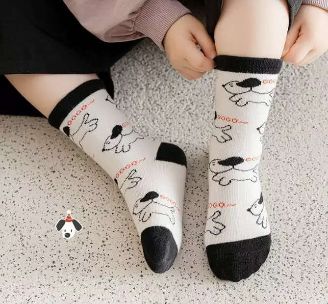 Miso - Korean Children Fashion - #prettylittlegirls - Blue Black Sock Set - 7