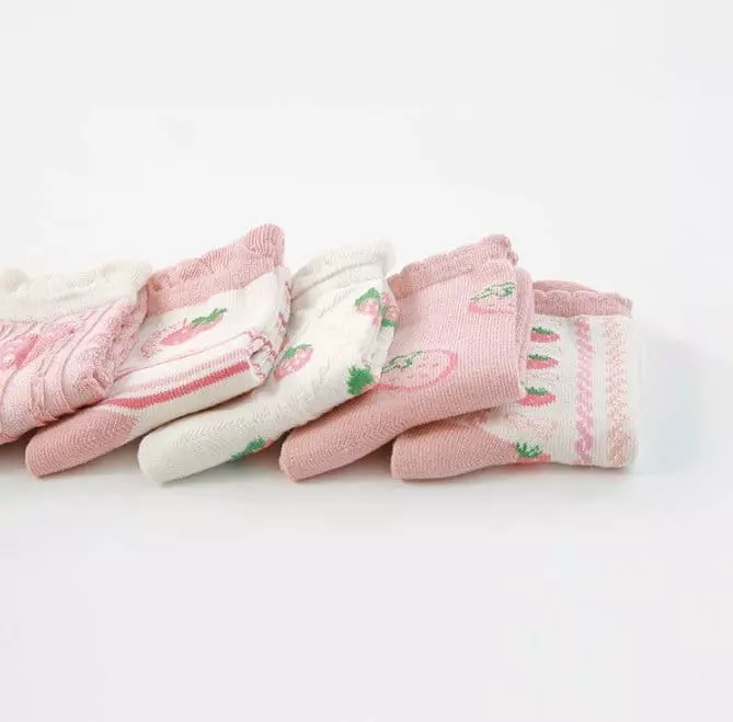 Miso - Korean Children Fashion - #prettylittlegirls - Strewberry Socks Set - 5