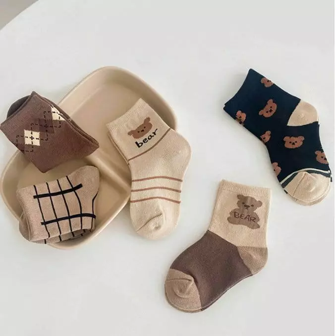 Miso - Korean Children Fashion - #prettylittlegirls - Argyle Bear Socks Set
