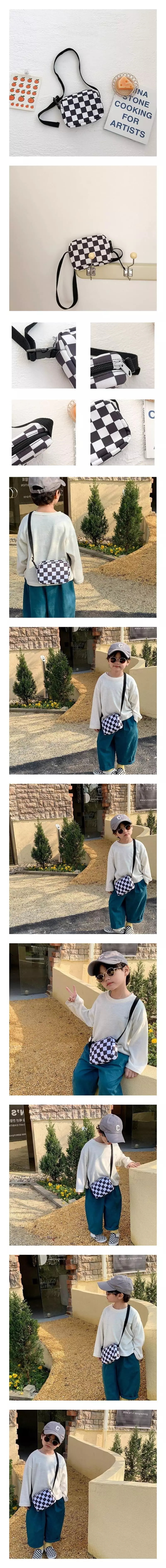 Miso - Korean Children Fashion - #prettylittlegirls - Check Cross Bag