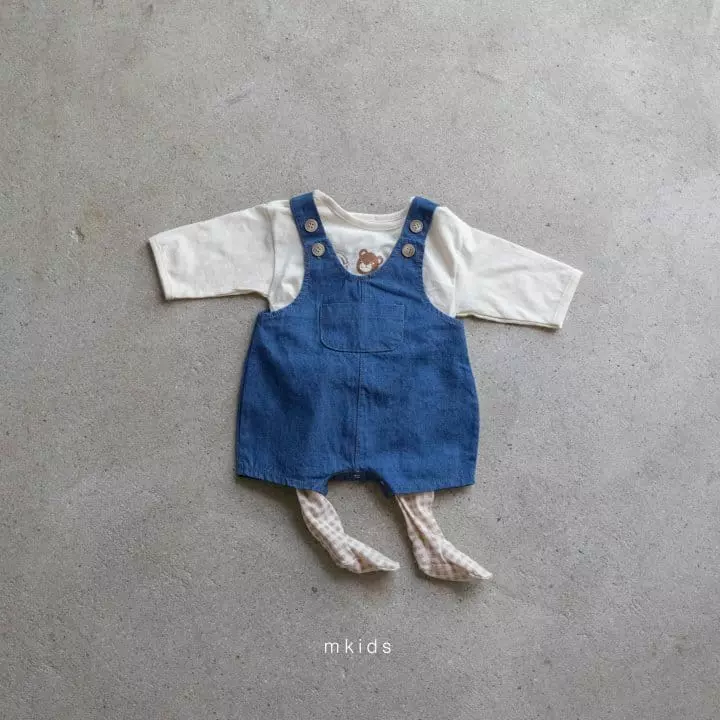 Mkids - Korean Baby Fashion - #babyboutiqueclothing - Bebe Dungarees Bodysuit - 9