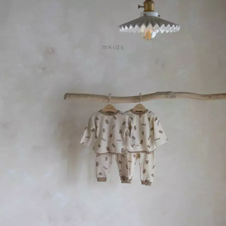 Mkids - Korean Baby Fashion - #babyclothing - Teddy Waffle Top Bottom Set - 10