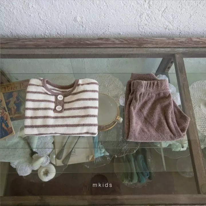 Mkids - Korean Baby Fashion - #babyoninstagram - Terry Top Bottom Set - 4
