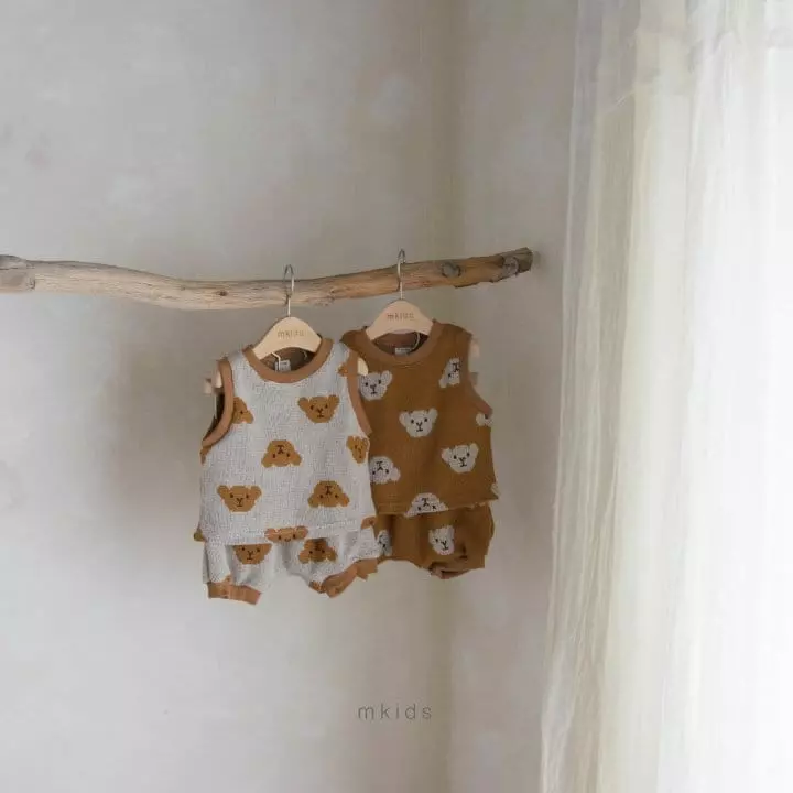 Mkids - Korean Baby Fashion - #babyoutfit - Pooh Knit Top Bottom Set - 3